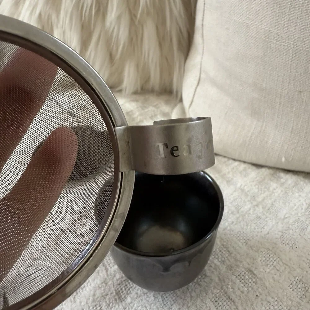 Teavana Japanese Tea Cup Set of 2 Bronze Oil Slick Metallic Ibushi Smoky Japan